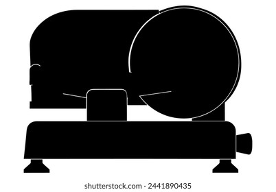 meat slicer vector silhouette, meat slicer glyph icon vector. meat slicer sign