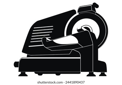 meat slicer vector silhouette, meat slicer glyph icon vector. meat slicer sign