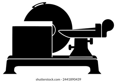 meat slicer vector silhouette, meat slicer glyph icon vector. meat slicer sign