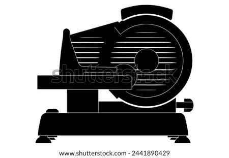 meat slicer vector silhouette, meat slicer glyph icon vector. meat slicer sign