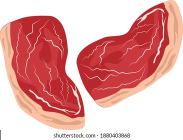 Barras de carne, ilustración, vector sobre fondo blanco.