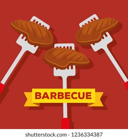 meat with slices object to bbq preparation