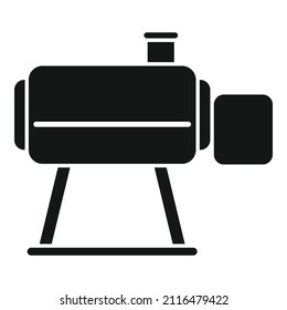 Icono de humo de carne simple vector. Horno de barril. Alimentos para cocinar