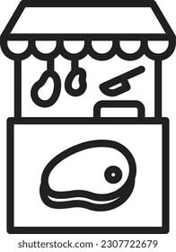Meat Stall icon vector image. Suitable for mobile application web application and print media.