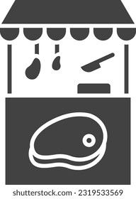 Fleisch Stall Symbol Vektorbild. Geeignet für mobile Applikationen und Printmedien.