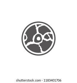 Meat steak with bone silhouette vector illustration. Barbecue or buther shop graphics isolated on white background.
