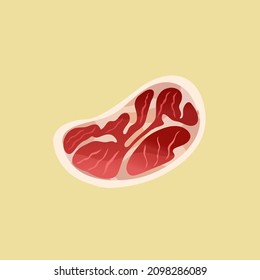 Fleischsteak, gehackt und Speck. Vektorgrafik 