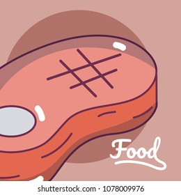 Meat steak concept cartoon