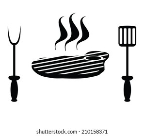 meat steak and cutlery