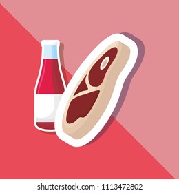 Meat steak icon