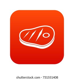 Meat steak icon digital red for any design isolated on white vector illustration