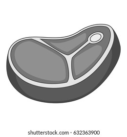 Meat steak icon in monochrome style isolated on white background vector illustration