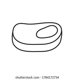 icono de carne sobre fondo blanco, estilo de línea, ilustración vectorial