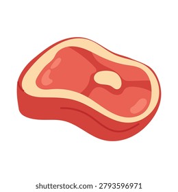 Meat steak icon. Piece raw meat for steakhouse menus, butcher shop branding and barbecue graphics.