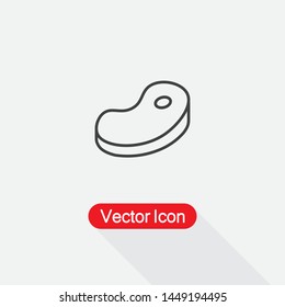 Meat Steak Icon, Raw Beef Steak Symbol Vector Illustration Eps10