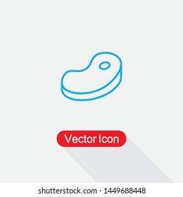 Meat Steak Icon, Raw Beef Steak Symbol Vector Illustration Eps10
