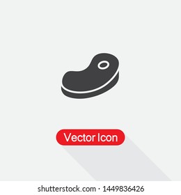 Meat Steak Icon, Raw Beef Steak Symbol Vector Illustration Eps10