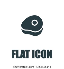 Meat steak icon. Simple black vector symbol. Logo for web. Image for business.