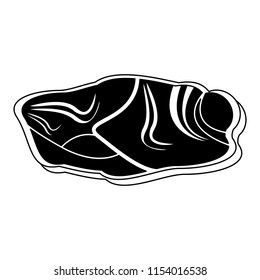 Meat steak isolated in black and white