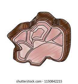 Meat steak isolated scribble