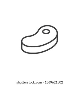 Meat steak line icon. linear style sign for mobile concept and web design. Raw beef steak outline vector icon. Symbol, logo illustration. Pixel perfect vector graphics