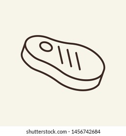 Meat steak line icon. Meat, meal, main course. Food concept. Vector illustration can be used for topics like food, culinary, nourishment
