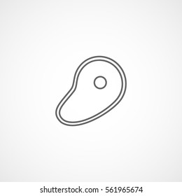 Meat Steak Line Icon On White Background