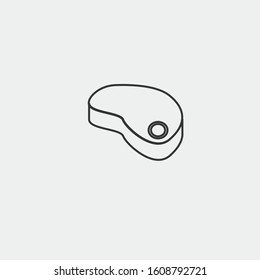 Meat steak line vector icon