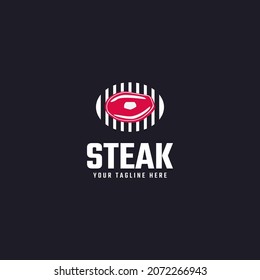 meat steak logo grilled meat menu vector illustration. emblem sticker logo template