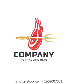 Meat Steak logo template for company