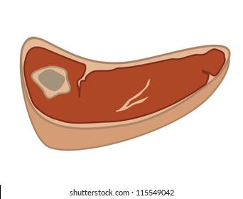 Meat steak on white background, vector illustration