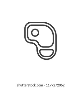 Meat steak outline icon. linear style sign for mobile concept and web design. meat beef simple line vector icon. Symbol, logo illustration. Pixel perfect vector graphics