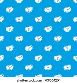 Meat steak pattern repeat seamless in blue color for any design. Vector geometric illustration