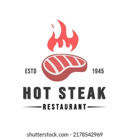 plantilla de logotipo del restaurante de carne de carne con fondo aislado