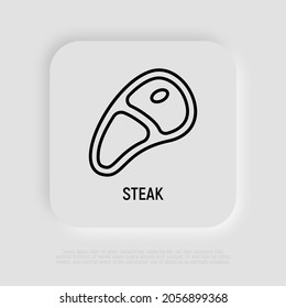 Meat steak thin line icon. Modern vector illustration of beef meat.