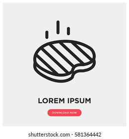 Meat steak vector icon, beef symbol. Modern, simple flat vector illustration for web site or mobile app