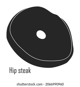 Icono vectorial del filete de carne.Icono del vector negro aislado en el filete de fondo blanco