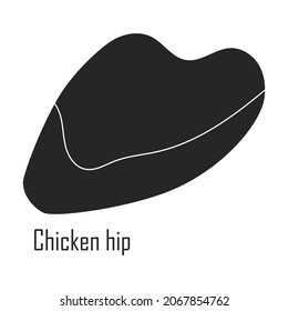 Icono vectorial del filete de carne.Icono del vector negro aislado en el filete de fondo blanco
