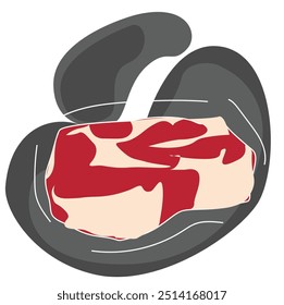 Ilustração vetor carne bife. carne fresca crua de porco ou costeleta de carne