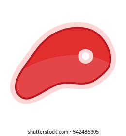 Vector de carne aislado sobre fondo blanco.
