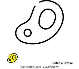 Meat Steak Vector Line Icon