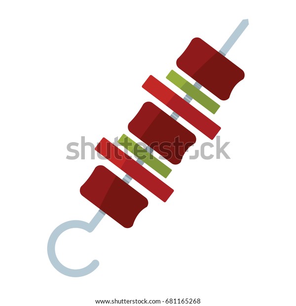 Meat Stick Cartoon Flat Style Isolated Stock Vector (Royalty Free) 681165268