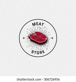 Meat store badges logos and labels for any use, for example, to design your store
