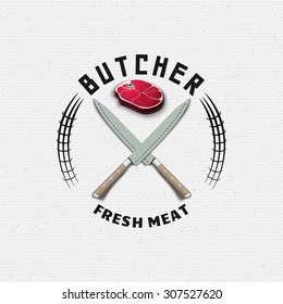 Meat store badges logos and labels for any use, for example, to design your store