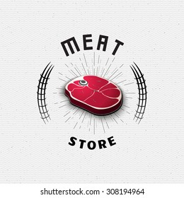 Meat store badges logos and labels for any use, for example, to design your store
