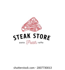 meat store food vintage logo