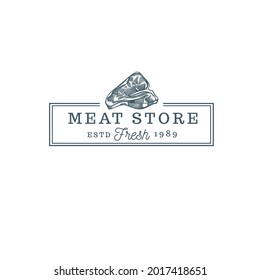 meat store food vintage logo