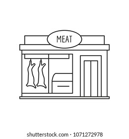 Meat Store front icon. Outline Meat Store front vector icon for web design isolated on white background