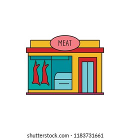 Meat store icon. Cartoon Meat store vector icon for web design isolated on white background