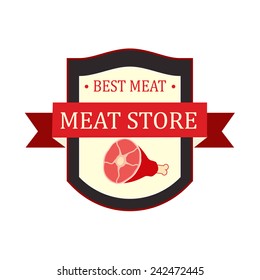 Meat store vintage label / logo, vector illustration